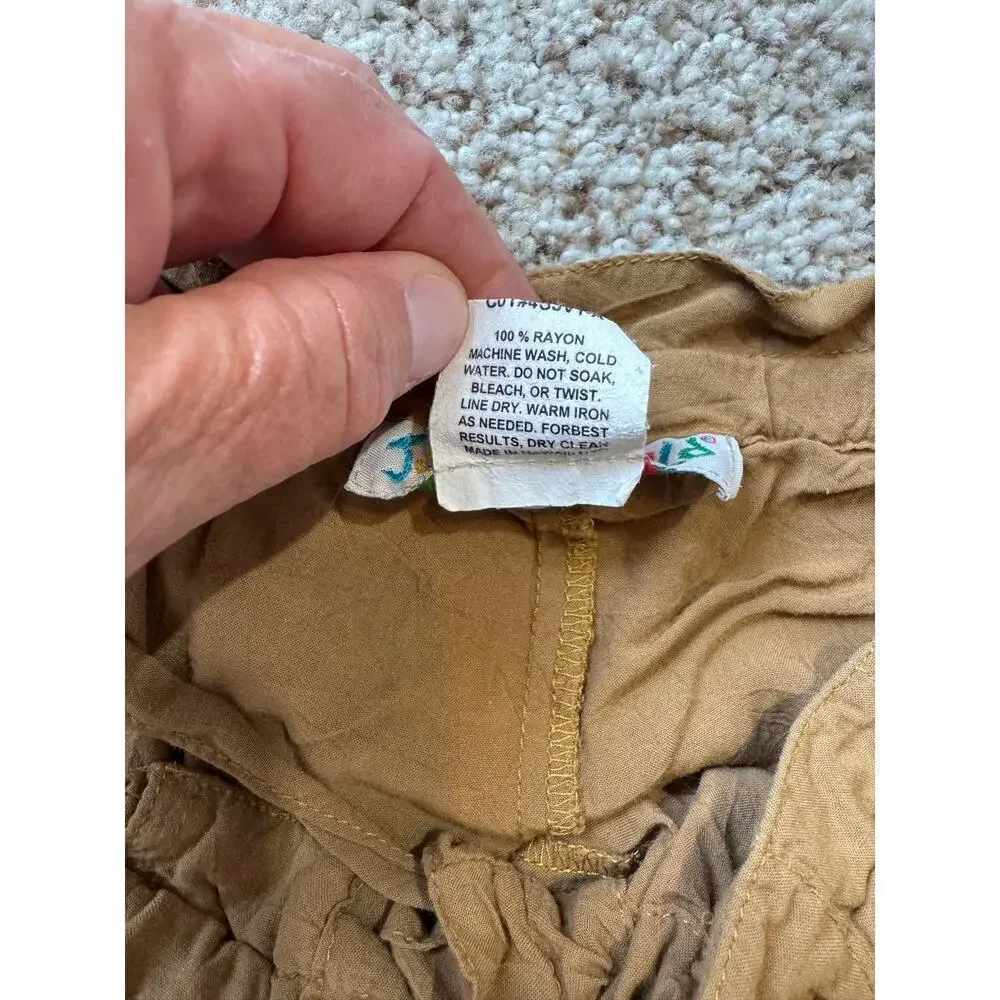 VINTAGE JAMS WORLD Bloomer Capri/Cropped khaki/tan pants, size women's Large